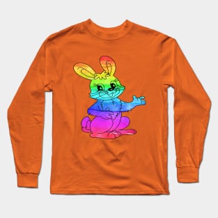 Funny Rainbow Bunny Long Sleeve T-Shirt